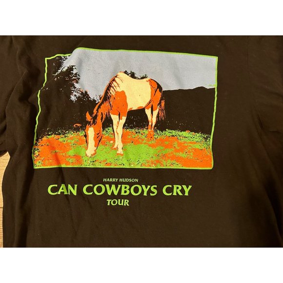 Harry Hudson Can Cowboys Cry Tour Black Concert Long Sleeve T-Shirt M - Picture 2 of 9